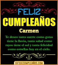 GIF Frases de Cumpleaños Carmen